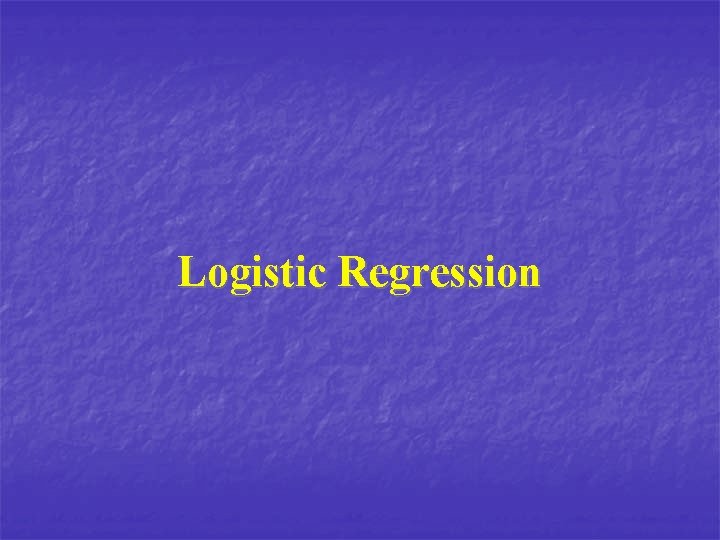 Logistic Regression 
