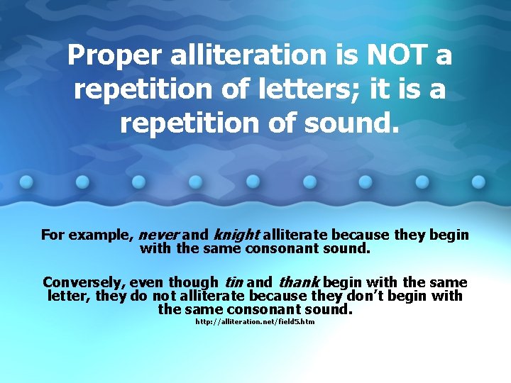 Proper alliteration is NOT a repetition of letters; it is a repetition of sound.