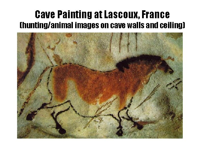 Cave Painting at Lascoux, France (hunting/animal images on cave walls and ceiling) 