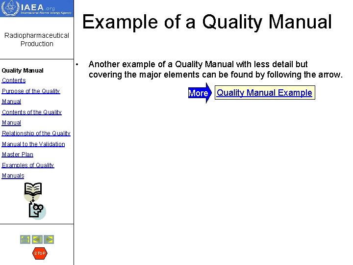 Example of a Quality Manual Radiopharmaceutical Production Quality Manual Contents Purpose of the Quality