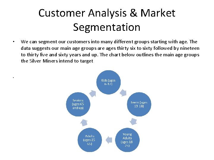 Customer Analysis & Market Segmentation • . We can segment our customers into many