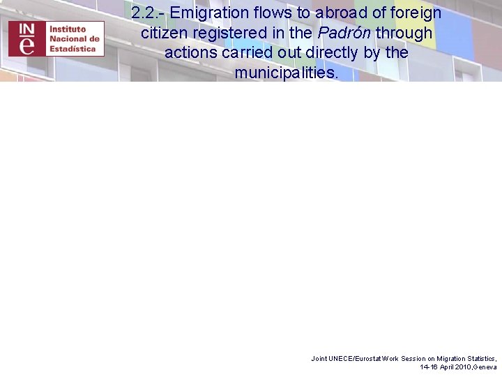 2. 2. - Emigration flows to abroad of foreign citizen registered in the Padrón