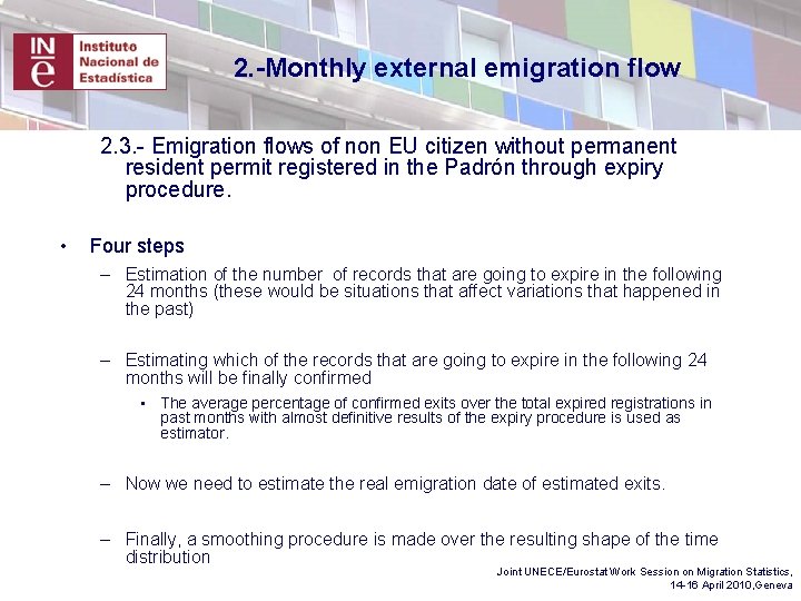 2. -Monthly external emigration flow 2. 3. - Emigration flows of non EU citizen