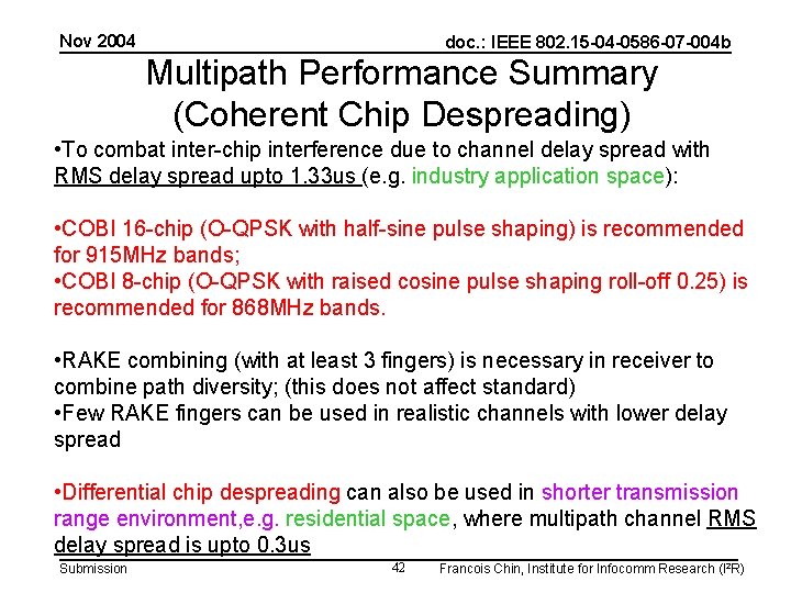 Nov 2004 doc. : IEEE 802. 15 -04 -0586 -07 -004 b Multipath Performance