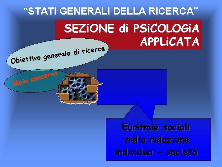 “STATI GENERALI DELLA RICERCA” RICERCA SEZi. ONE di PSi. COLOGi. A APPLi. CATA ca