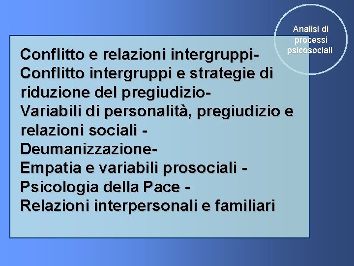 Analisi di processi psicosociali Conflitto e relazioni intergruppi. Conflitto intergruppi e strategie di riduzione