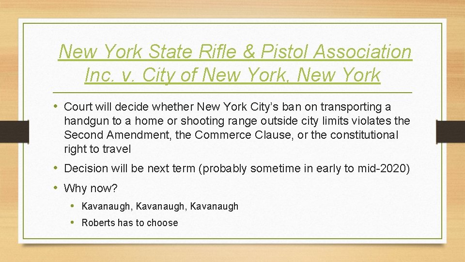 New York State Rifle & Pistol Association Inc. v. City of New York, New