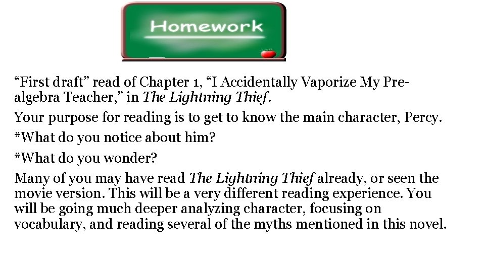“First draft” read of Chapter 1, “I Accidentally Vaporize My Prealgebra Teacher, ” in