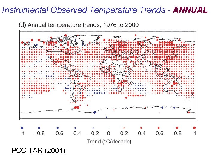 Instrumental Observed Temperature Trends - ANNUAL IPCC TAR (2001) 