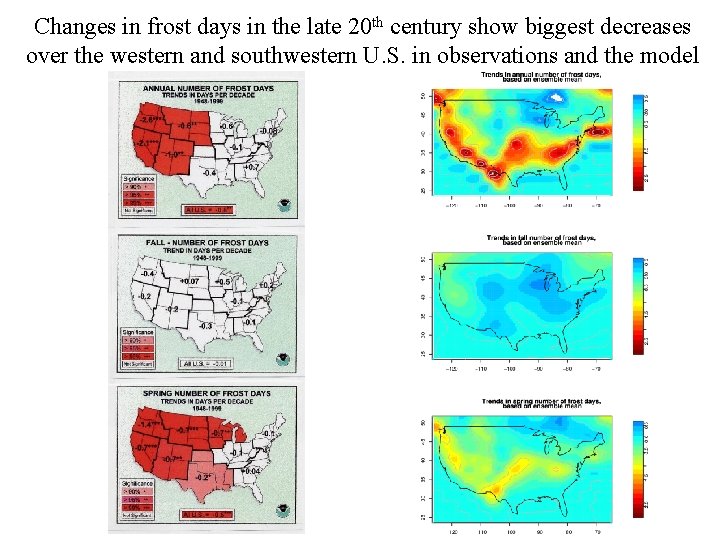 Changes in frost days in the late 20 th century show biggest decreases over