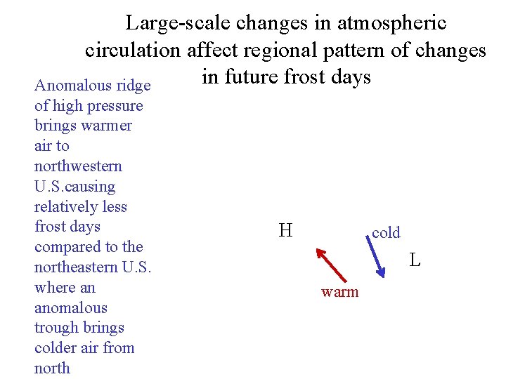 Large-scale changes in atmospheric circulation affect regional pattern of changes in future frost days