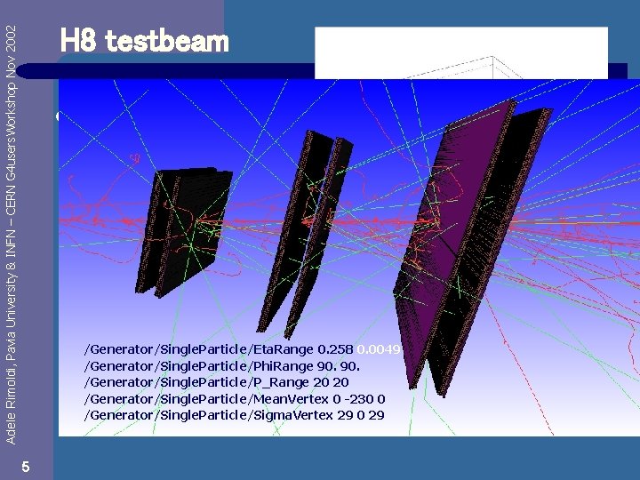 Adele Rimoldi, Pavia University & INFN – CERN G 4 users. Workshop Nov 2002