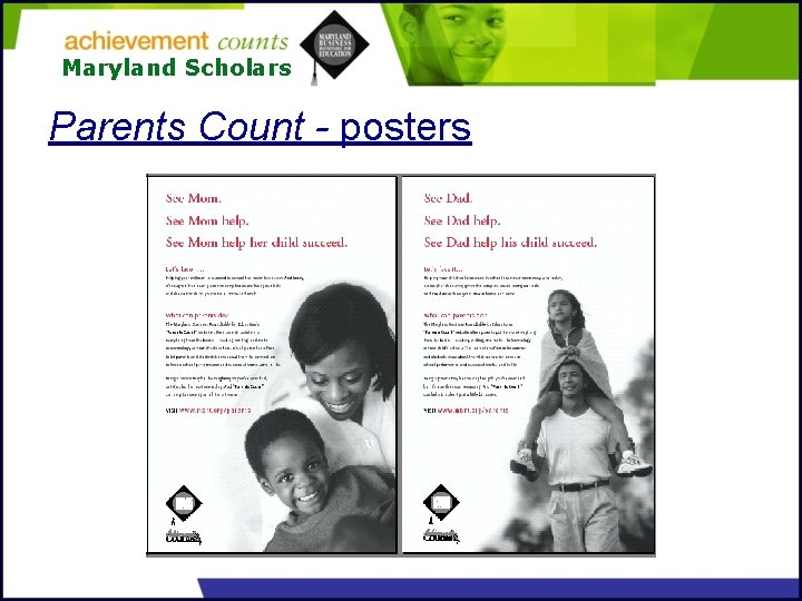 Maryland Scholars Parents Count - posters 