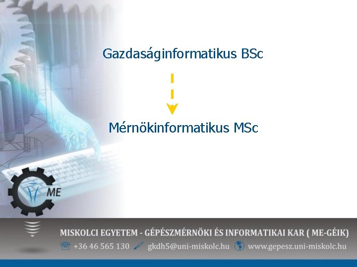 Gazdaságinformatikus BSc Mérnökinformatikus MSc 