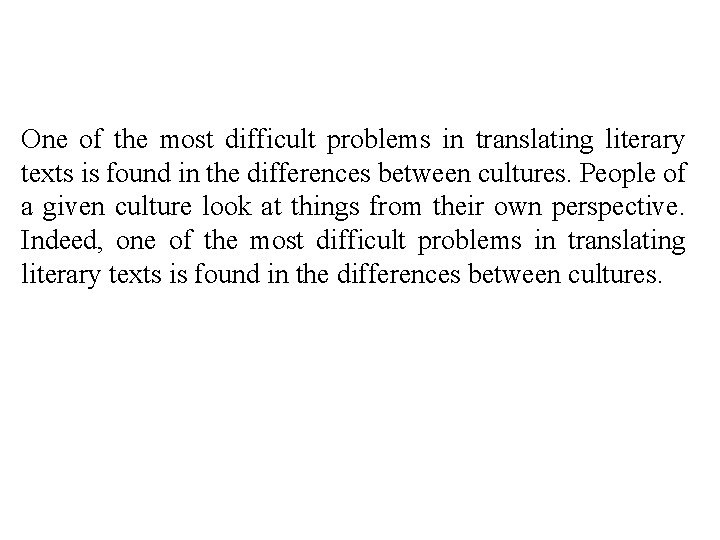 One of the most difficult problems in translating literary texts is found in the
