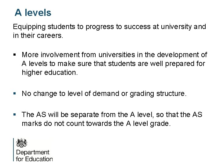 A levels Equipping students to progress to success at university and in their careers.