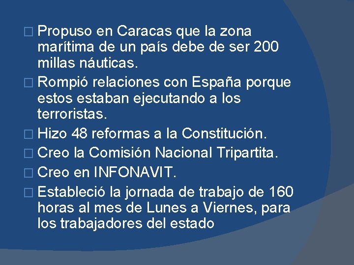 � Propuso en Caracas que la zona marítima de un país debe de ser