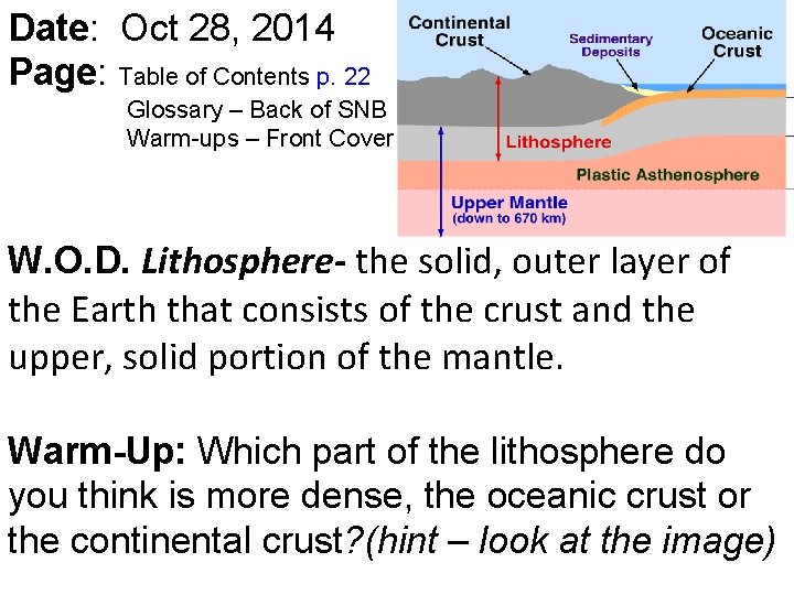 Date: Oct 28, 2014 Page: Table of Contents p. 22 Glossary – Back of