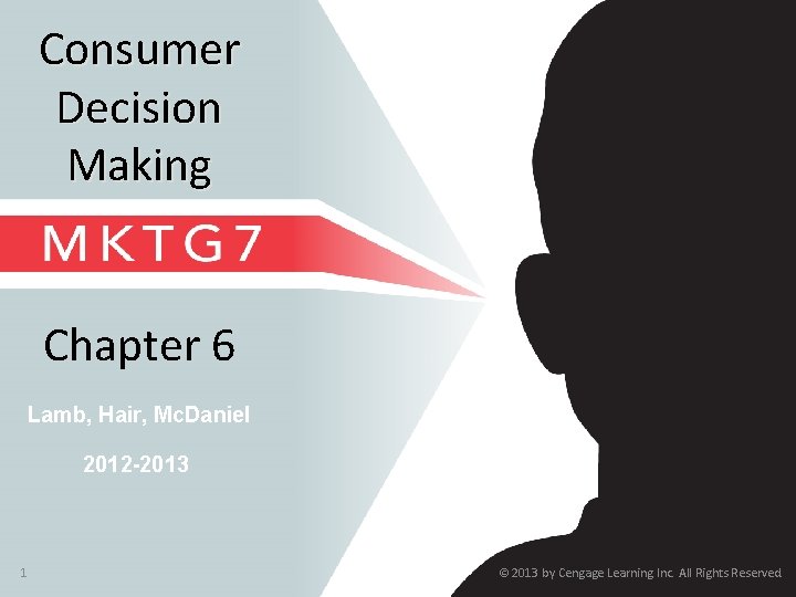Consumer Decision Making Chapter 6 Lamb, Hair, Mc. Daniel 2012 -2013 1 © 2013
