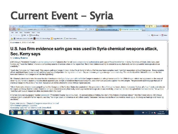 Current Event - Syria 