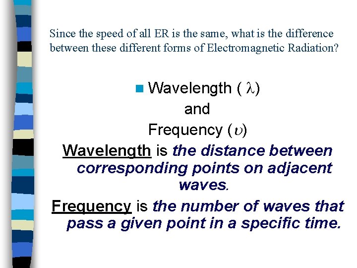 Since the speed of all ER is the same, what is the difference between