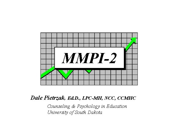 MMPI-2 Dale Pietrzak, Ed. D. , LPC-MH, NCC, CCMHC Counseling & Psychology in Education