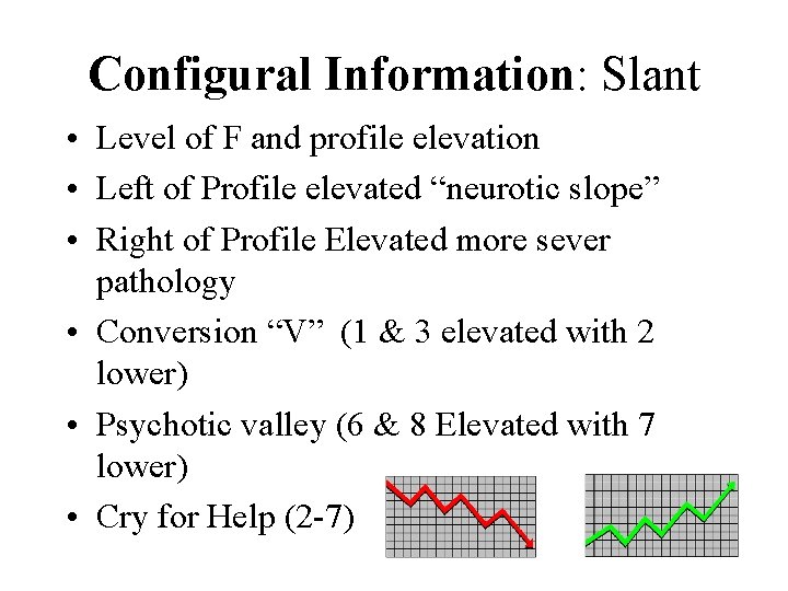 Configural Information: Slant • Level of F and profile elevation • Left of Profile