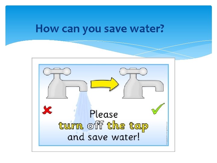 How can you save water? 