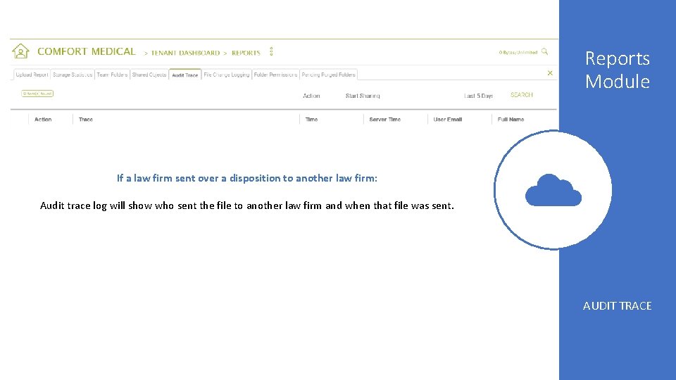 Reports Module If a law firm sent over a disposition to another law firm: