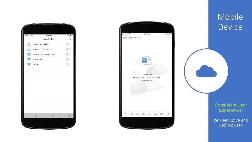 Mobile Device Consistent User Experience: between drive and web browser. 