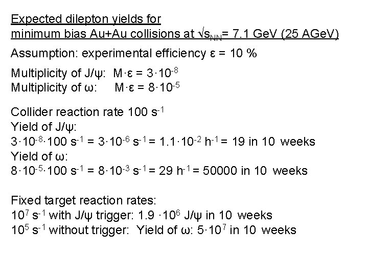 Expected dilepton yields for minimum bias Au+Au collisions at s. NN= 7. 1 Ge.