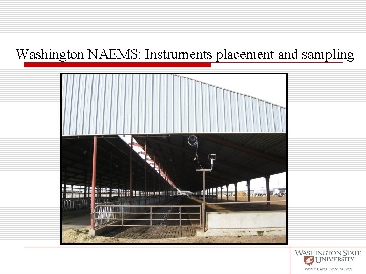 Washington NAEMS: Instruments placement and sampling 