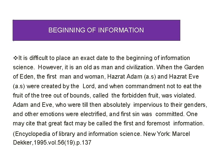 LIS8109 STRUCTURE OF LIBRARY INFORMATION PROFESSION TABLE OF