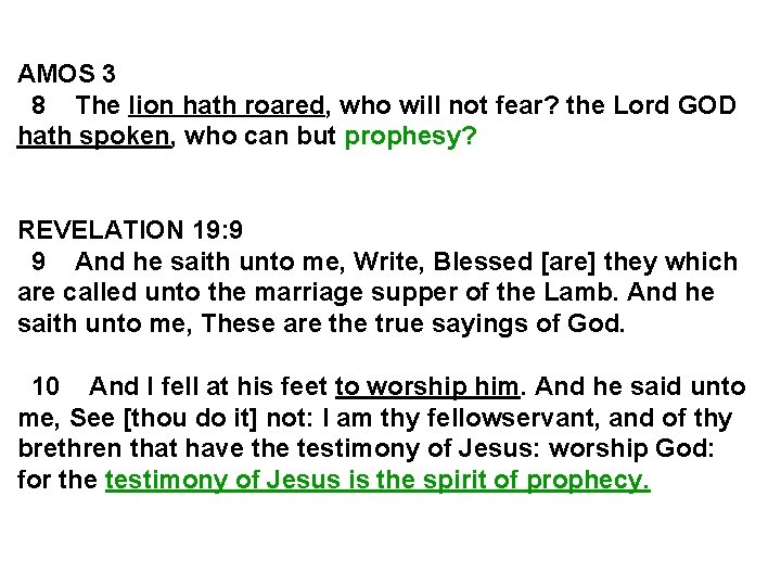 AMOS 3 8 The lion hath roared, who will not fear? the Lord GOD