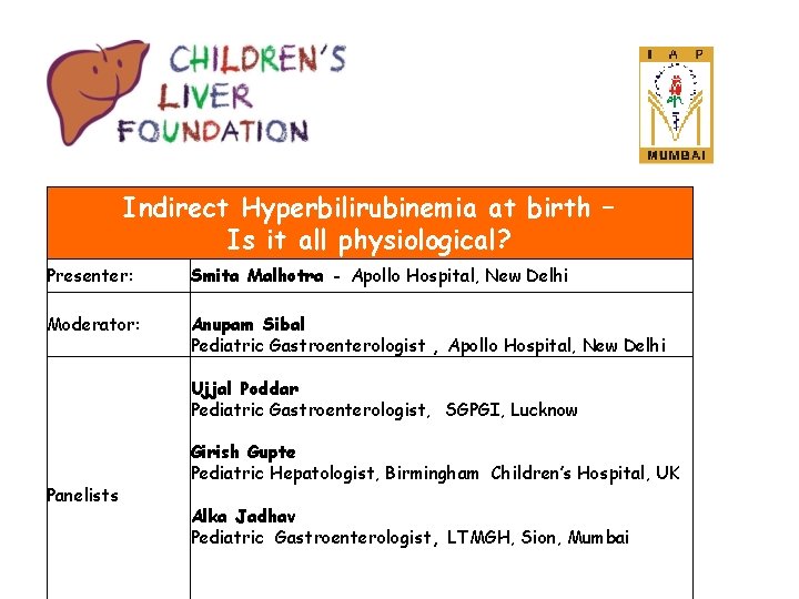 Indirect Hyperbilirubinemia at birth – Is it all physiological? Presenter: Smita Malhotra - Apollo