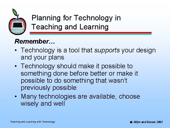 Teaching and Learning with Technology Designing and Planning