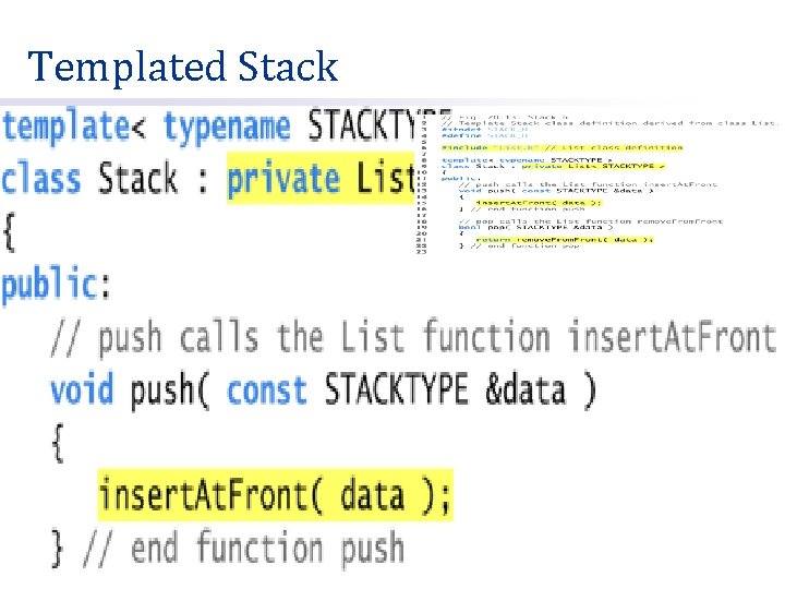 Templated Stack 