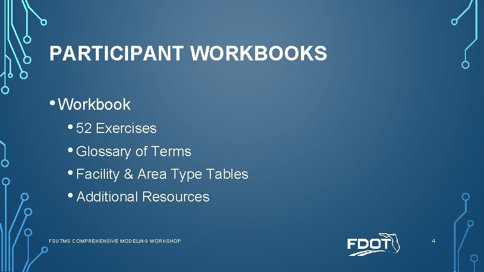 PARTICIPANT WORKBOOKS • Workbook • 52 Exercises • Glossary of Terms • Facility &