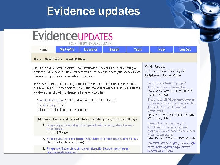 Evidence updates 