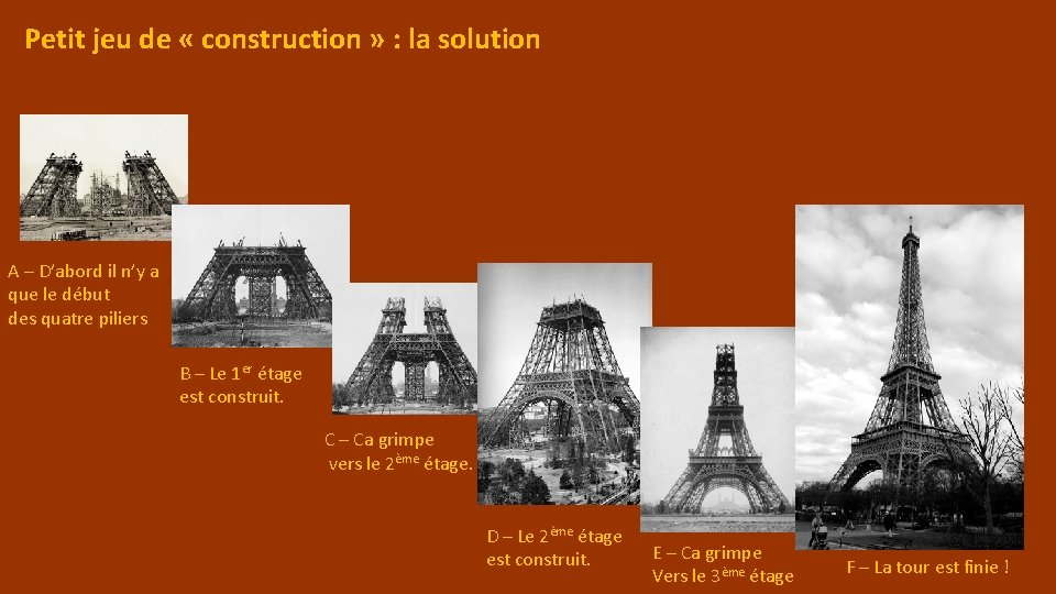 Petit jeu de « construction » : la solution A – D’abord il n’y