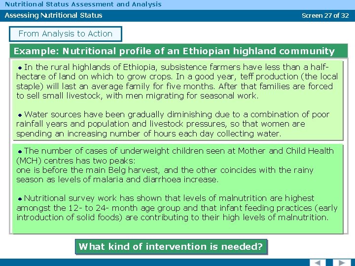 Nutritional Status Assessment and Analysis Assessing Nutritional Status Screen 27 of 32 From Analysis