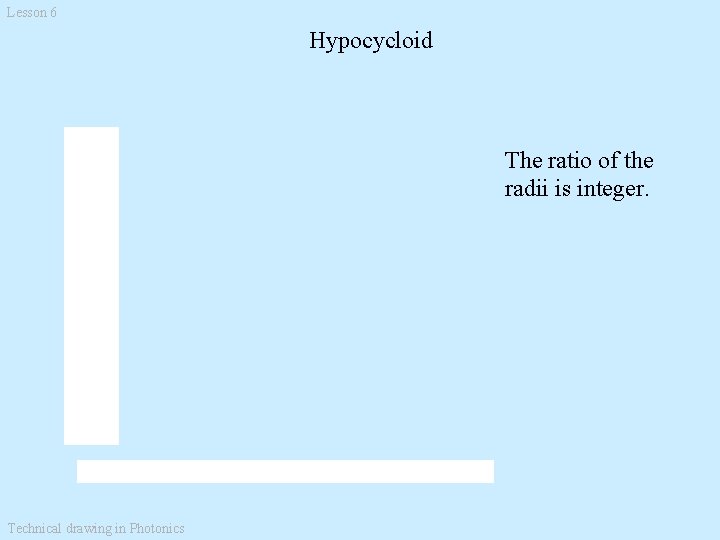 Lesson 6 Hypocycloid The ratio of the radii is integer. Technical drawing in Photonics