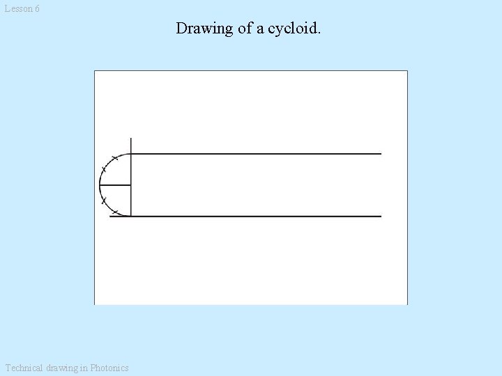 Lesson 6 Drawing of a cycloid. Technical drawing in Photonics 
