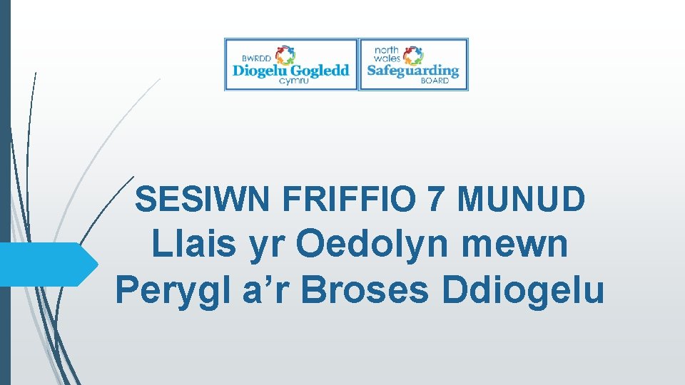 SESIWN FRIFFIO 7 MUNUD Llais yr Oedolyn mewn Perygl a’r Broses Ddiogelu 