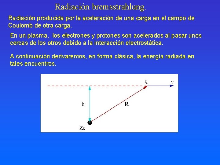 Radiación bremsstrahlung. Radiación producida por la aceleración de una carga en el campo de