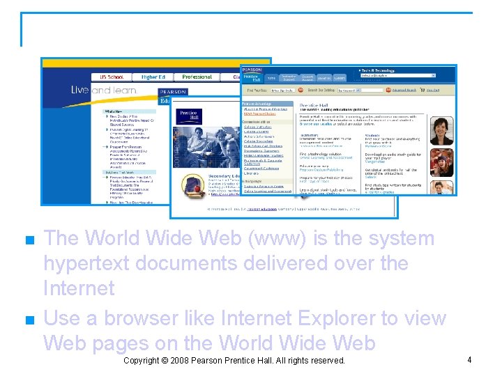 World Wide Web n n The World Wide Web (www) is the system hypertext