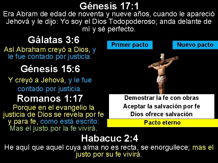 Génesis 17: 1 Era Abram de edad de noventa y nueve años, cuando le