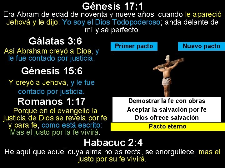 Génesis 17: 1 Era Abram de edad de noventa y nueve años, cuando le