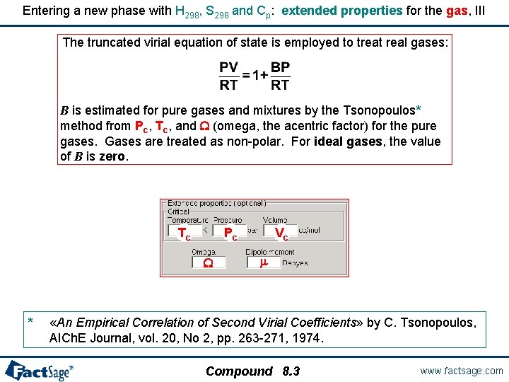 Entering a new phase with H 298, S 298 and Cp: extended properties for