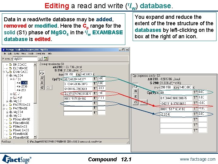 Editing a read and write (r/w) database. Data in a read/write database may be